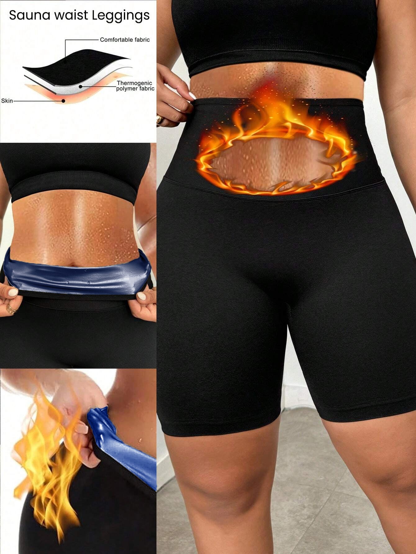 Sauna Sweat Shaperwear Shorts Leggings Pants Workout Weight Loss Lower Body Shaper Sweatsuit Exercise Fitness Women