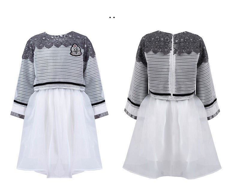 Girls Fashion Loose Fit Top & Dress Set Two-Piece Outfit - Spring