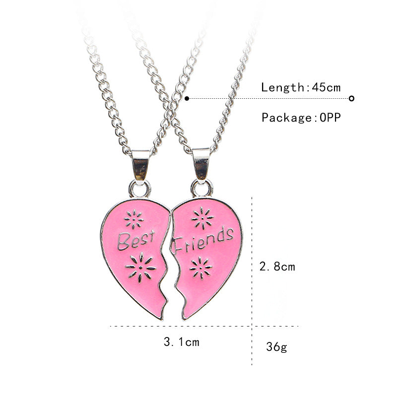 Good Best Two-petal Small Sun Stitching Love Necklace