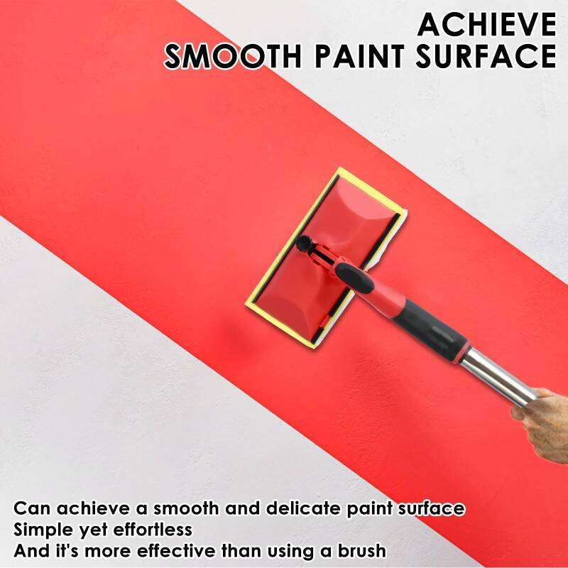 Paint Pad Set With Angled Head & 124cm Pole  Multi-Angle Adjustable Paint Pads For Walls And Ceilings  All-in-One Painting Tools Kit Inc. Corner Paint Pads, Tray & Decorating Tools For Flawless Edge