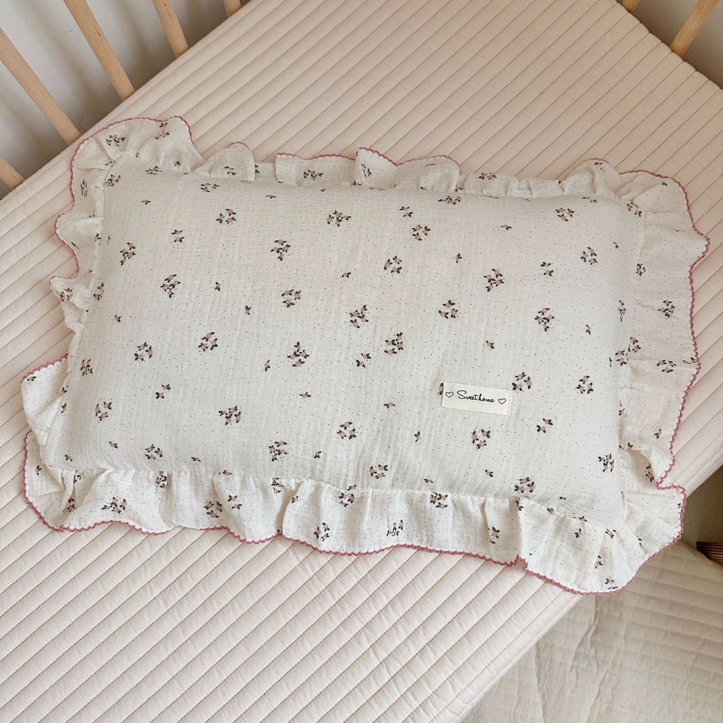 Korean-style Floral Cotton Gauze Pillowcase