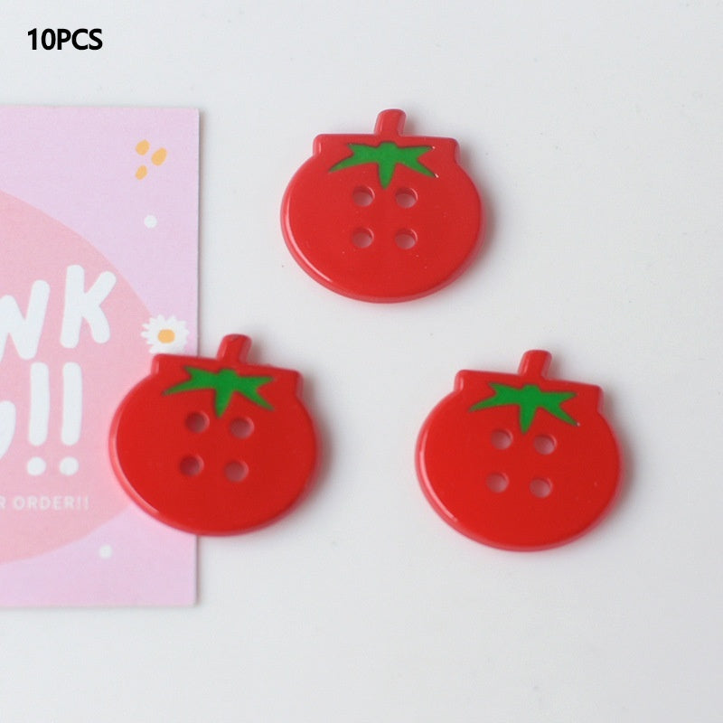 Portable Home Cute Tomato Button Ornament Accessories