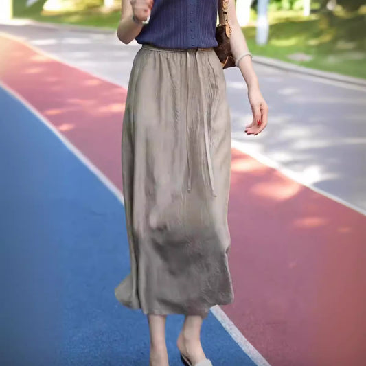 Acetate Satin A-line Skirt Womens Summer New Arrival