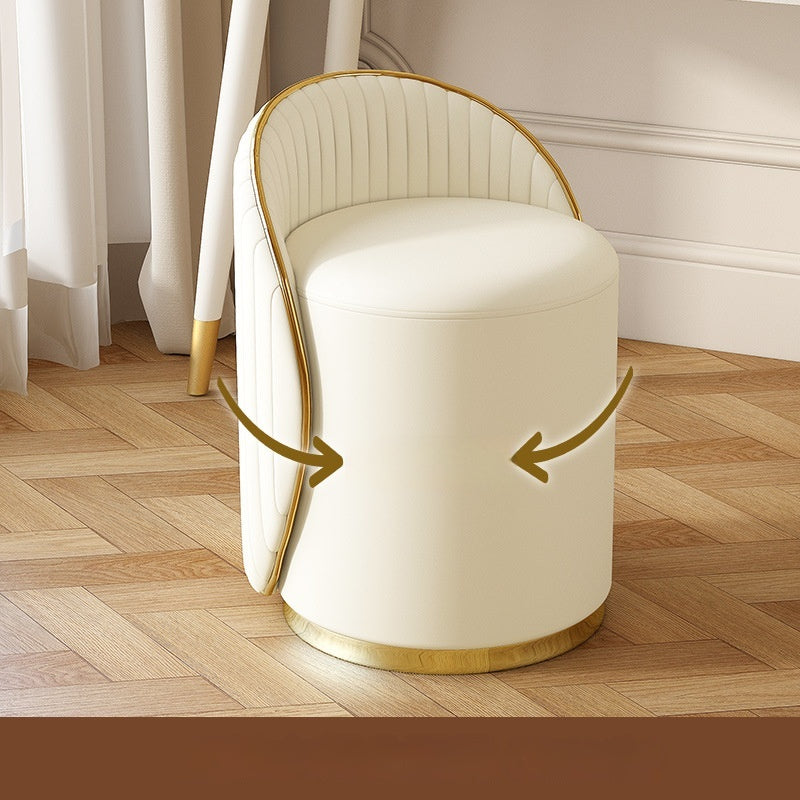 Bedroom Round Stool With Backrest Makeup Stool