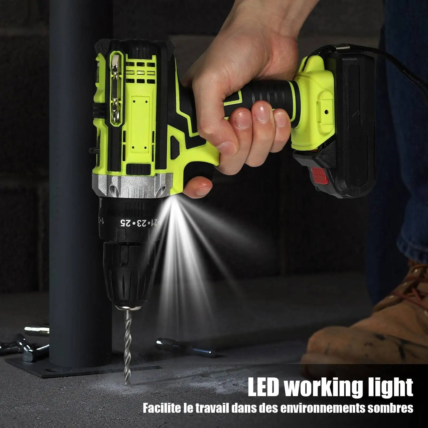 21V Cordless Impact Drill, Electric Screwdriver, Electric Hammer Drill, Mini Cordless Hand Drill, Lithium-ion Battery Power Tools