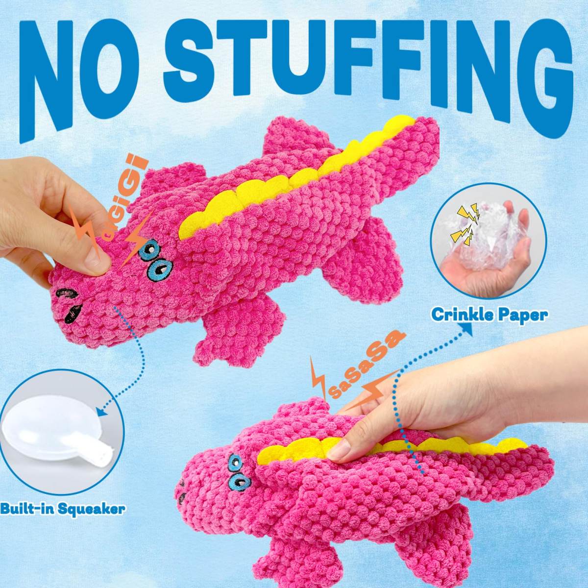 Dog Toys Squeaky Crinkle For Aggressive Chewers, Plush Puppy Toy  5 Pack Puppy Chew Toys For Teething, Tough Durable Stuffed Plush Dog Toy For Large Medium Small Breed To Keep Them Busy