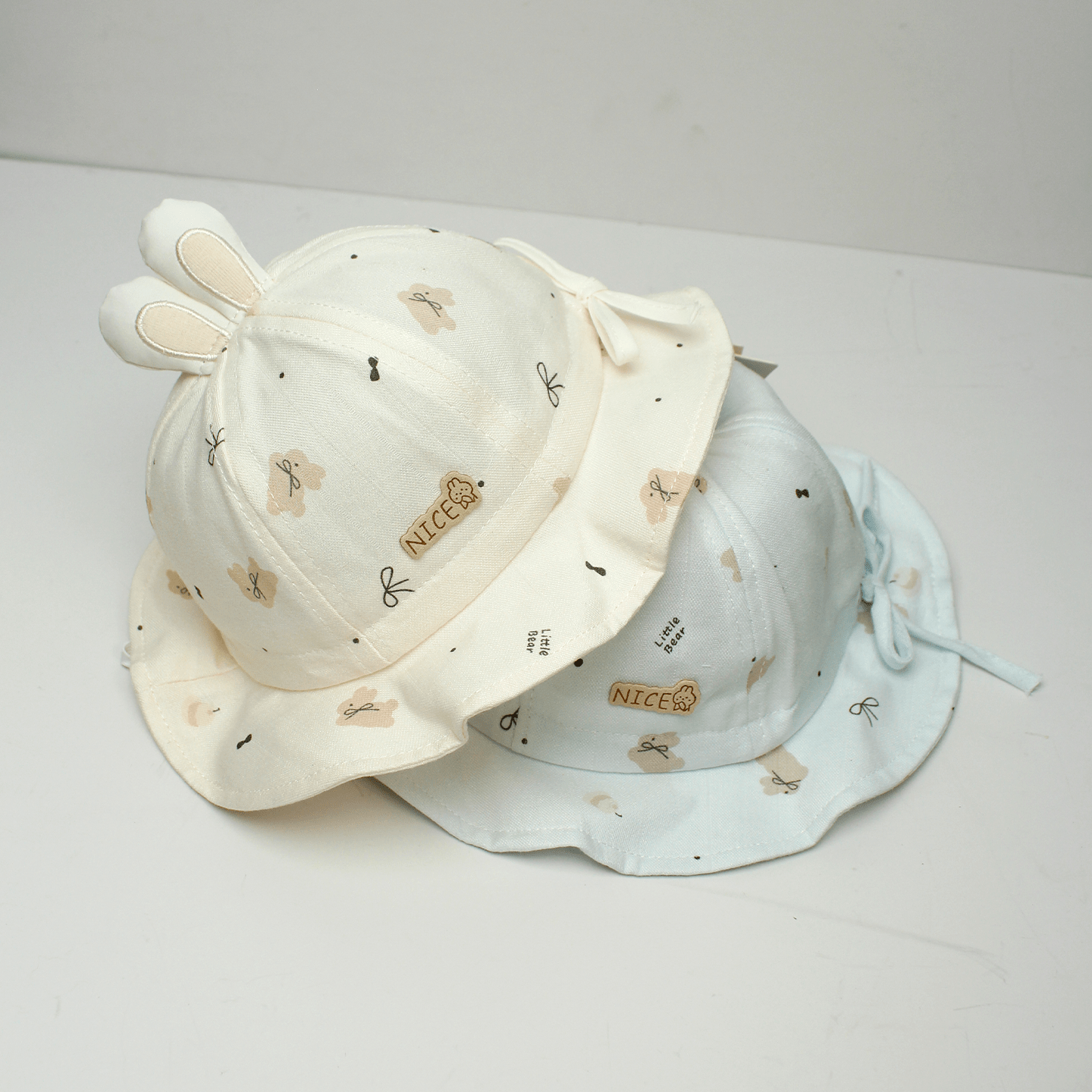 New Men's And Women's Plush Rabbit Ears With NlCE Logo And Printed Pattern, Foldable And Portable, Cute And Soft Style Headband Suitable For Taking Photos.