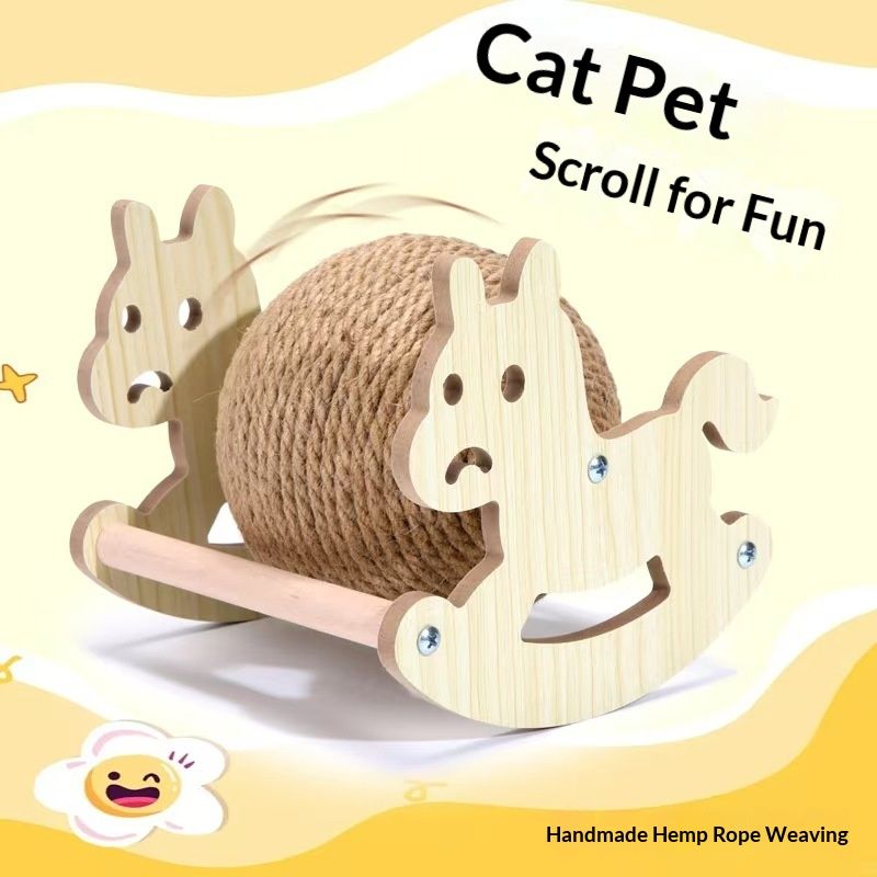 Sisal-Woven Wear-Resistant Vertical Cat Scratching Ball Innovative New Pet Toy