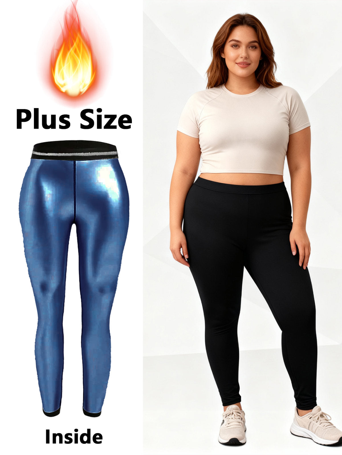 Plus Size Weight Loss Sauna Sweat Pants Slimming Compression Workout Thermo Waist Trainer For Women Leggings Body Shaper