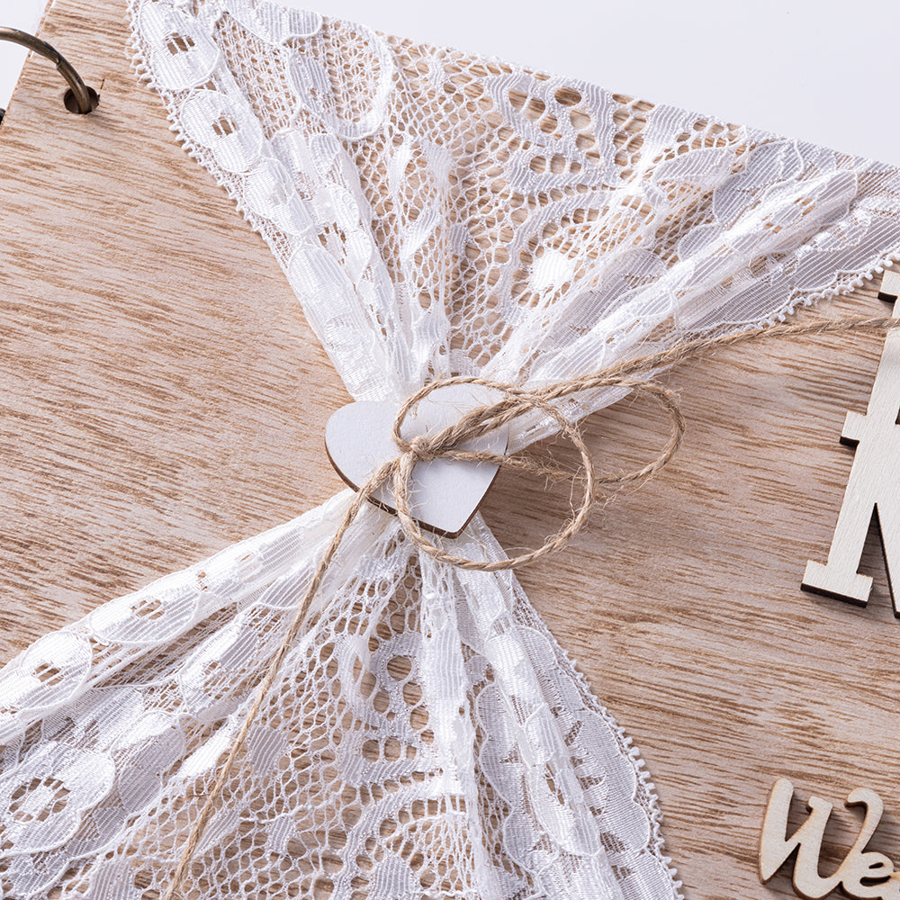 Wooden Gift Frame For Mr. And Mrs. MMRRS Wedding Guest Sign-in Book Wedding Signature Book Editing