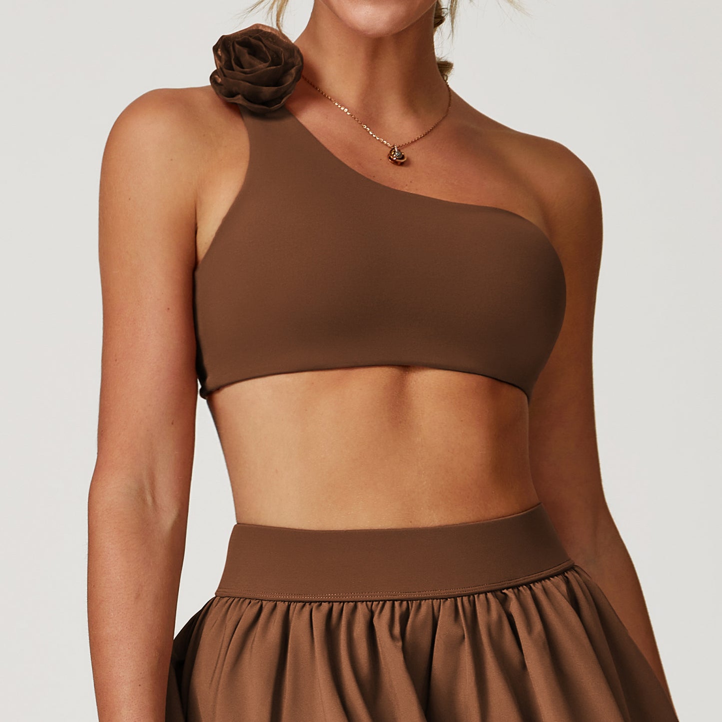 Irregular Spaghetti-strap Quick-drying Beauty Back Underwear Oblique One Shoulder Sports Bra