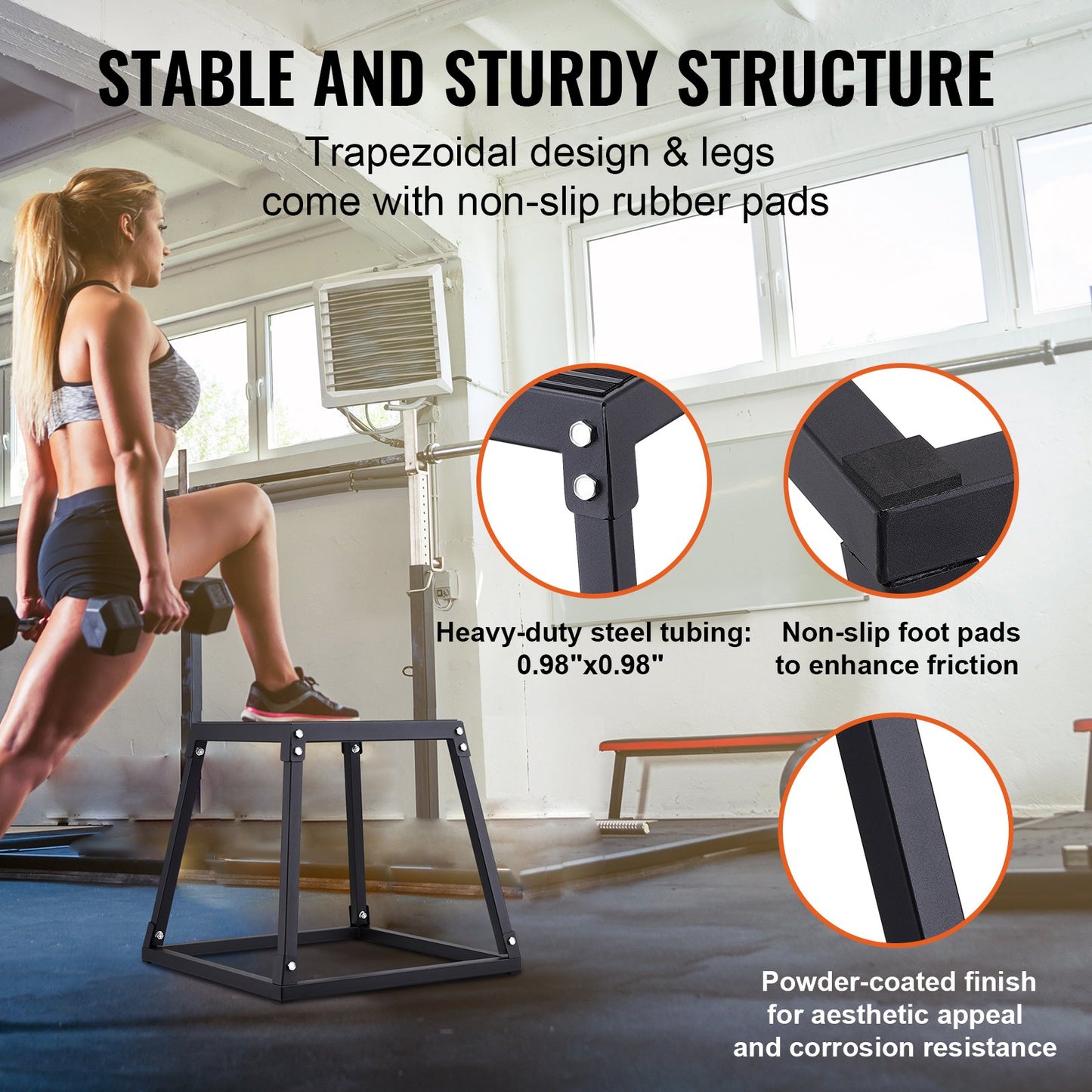 4-teilige Plyometrische Sprungboxen, 305/458/609/762 Mm Plyometric Box Schwarz, Rutschfestes Fitness-Übungs-Step-Up-Box-Set Für Heim-Fitness-Training, Konditions-Krafttraining, Jump Training