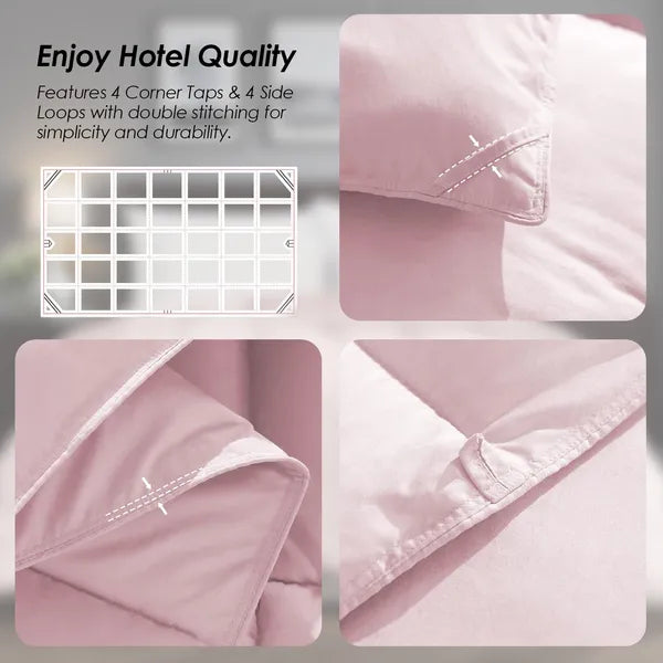 Pink Comforter Insert, Soft And Comfortable Against The Skin, Suitable For All Seasons, Machine Washable, Perfect For Home And Bedroom, And Makes A Great Christmas Gift.
