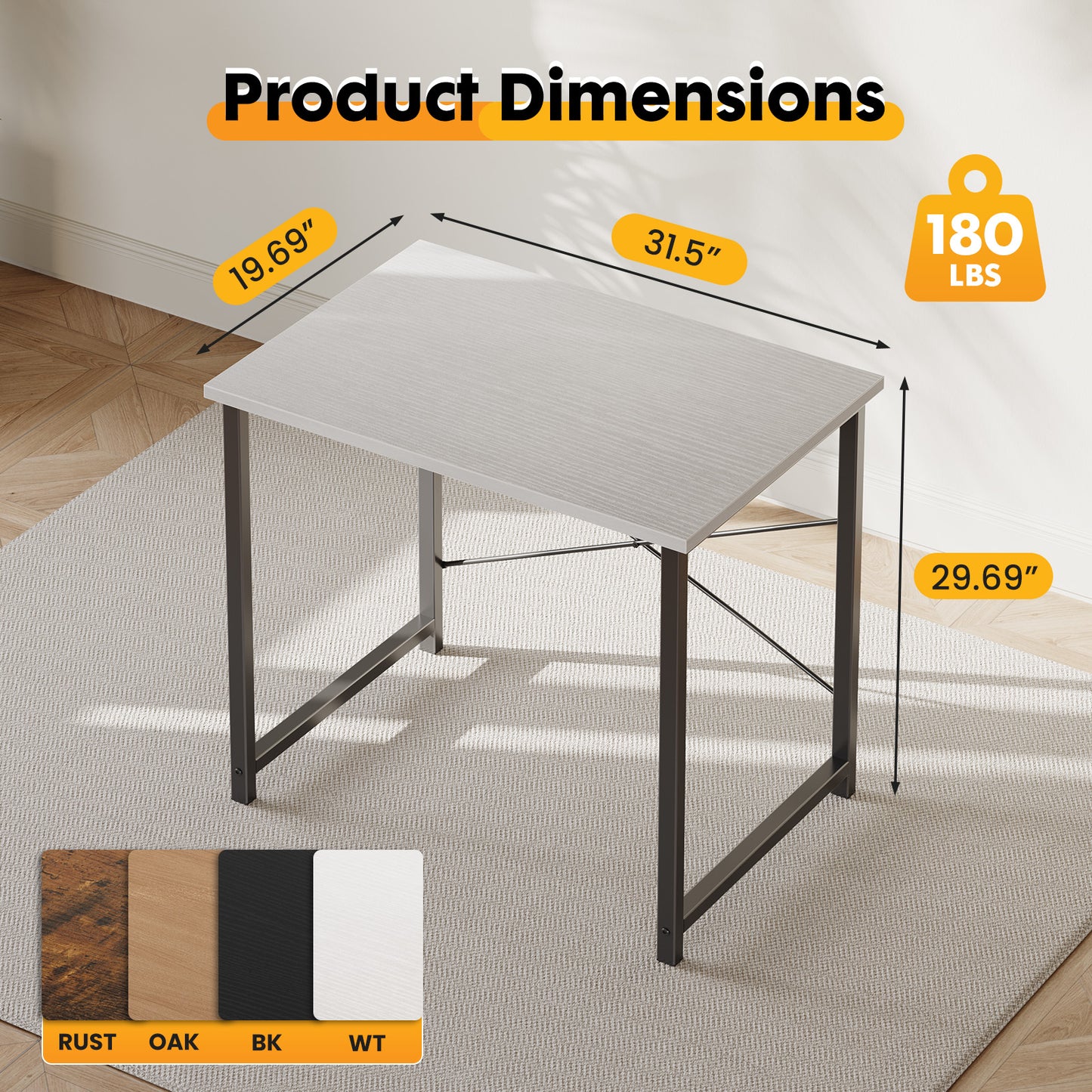 Computer Desk For Home Office, Modern Study Work Table Simple Style For Bedroom, Writing Desks With X-Shaped Reinforcement
