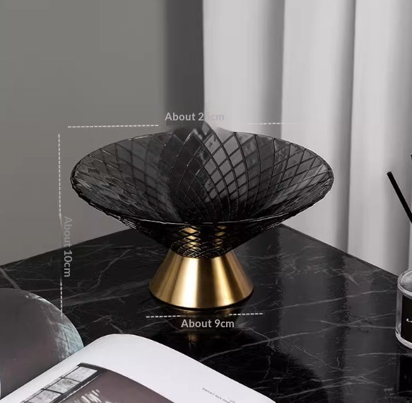 High-end Light-luxury Tea Table Snack And Candy Tray Dried Crystal Glass Fruit Bowl