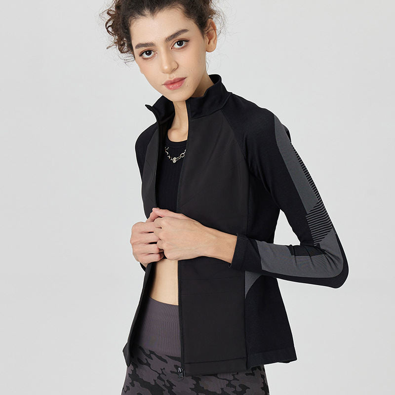 Seamless Knitted Stitching Windproof Sports Yoga Outdoor Top