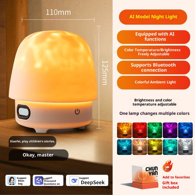 New Water Ripple Smart A Large Model Conversation Bluetooth Stereo Light Romantic Bedroom Bedside Ambience Light
