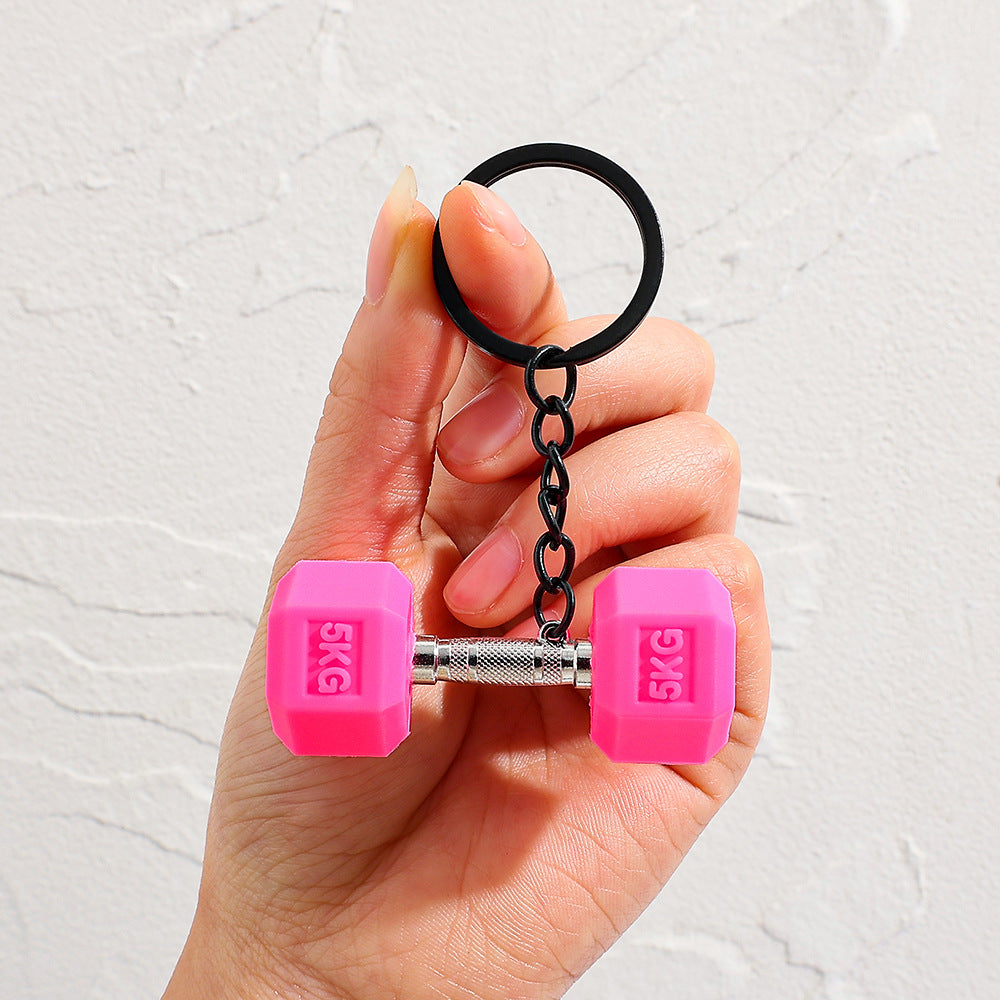 Fitness Dumbbell Keychain Pendant Couples Car  Bag Key Chain  Sports Charm Ornament