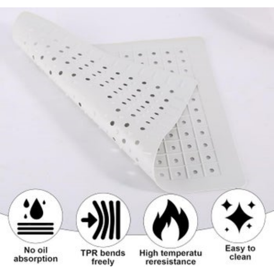 Set Of 2 Kitchen Sink Mats Made Of Rubber, 31.4 X 26 Cm, Kitchen Sink Protection  Light Grey - Rectangular