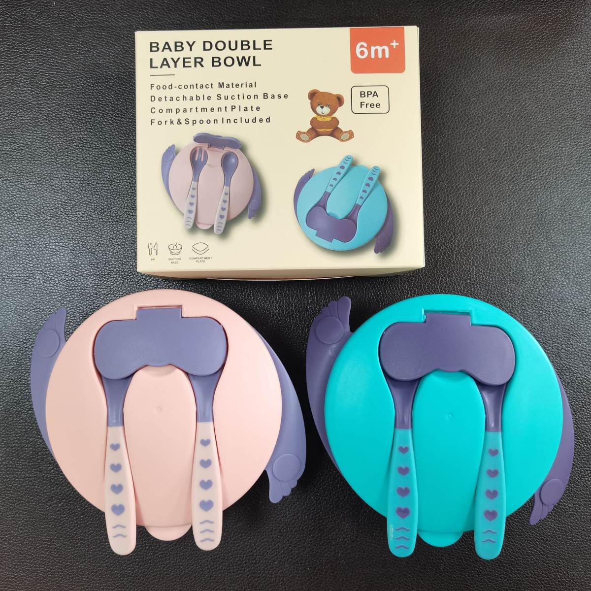 Baby Training Bowl, Infant Feeding Weaning Suction Cup Bowl