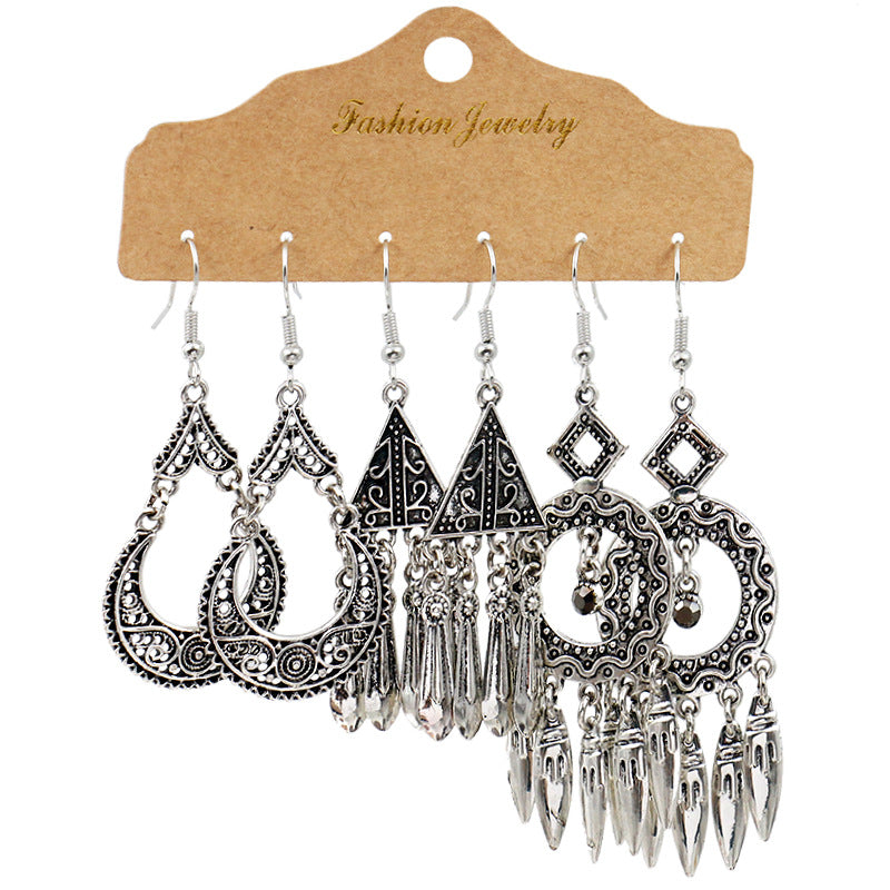 Fashion Metal Earrings Baroque Personal Accessories Retro Matte