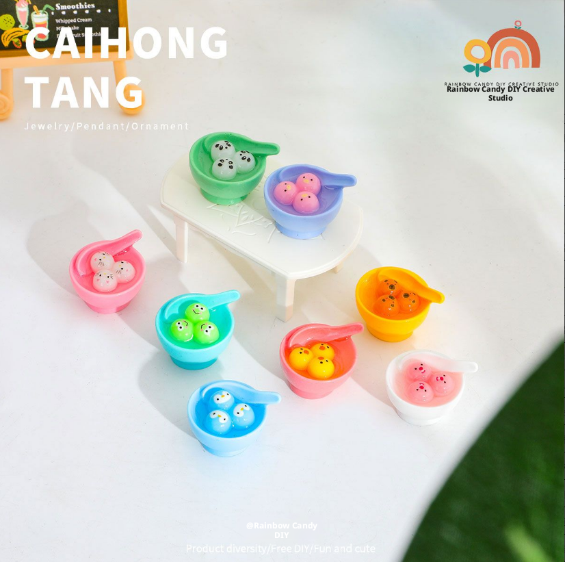 Small food ornaments-animal dumplings-random style-resin-1 piece