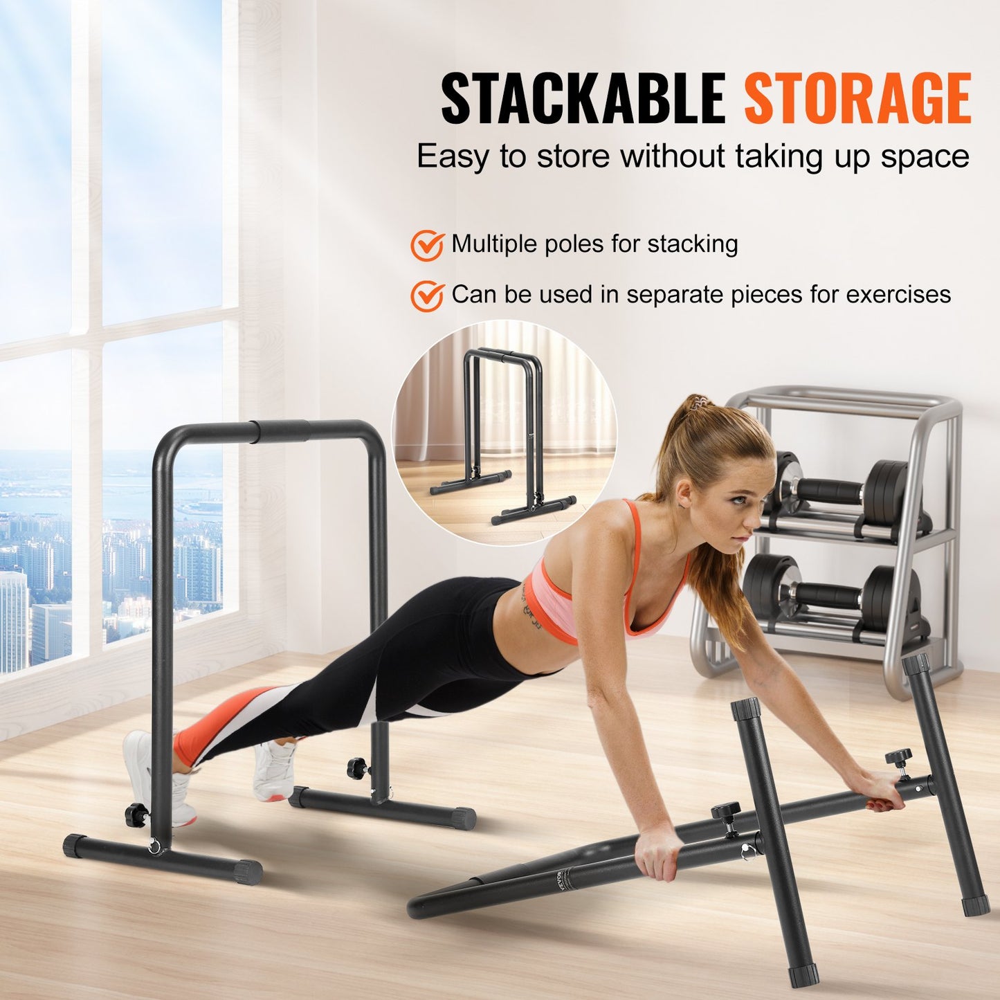 Dip-Stangen Dip-Ständer-Station Mit Einstellbarer Höhe, 200 Kg Fitness-Workout-Dip-Stangen-Station, Stabilisator, Parallette-Liegestützständer, Parallelbarren Krafttraining Im Heim-Fitnessstudio