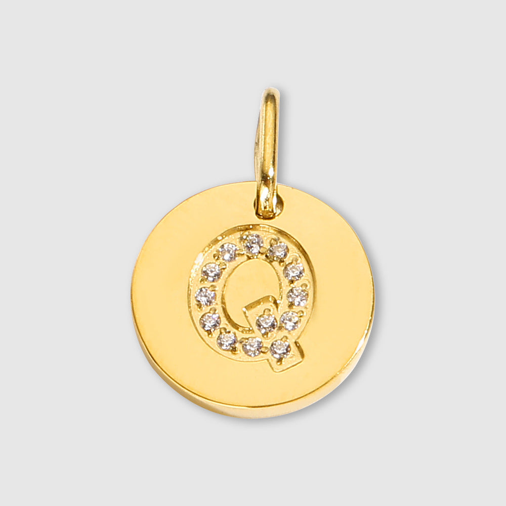 Diamond-Encrusted Jewelry Accessories Stainless Steel Letter Pendant