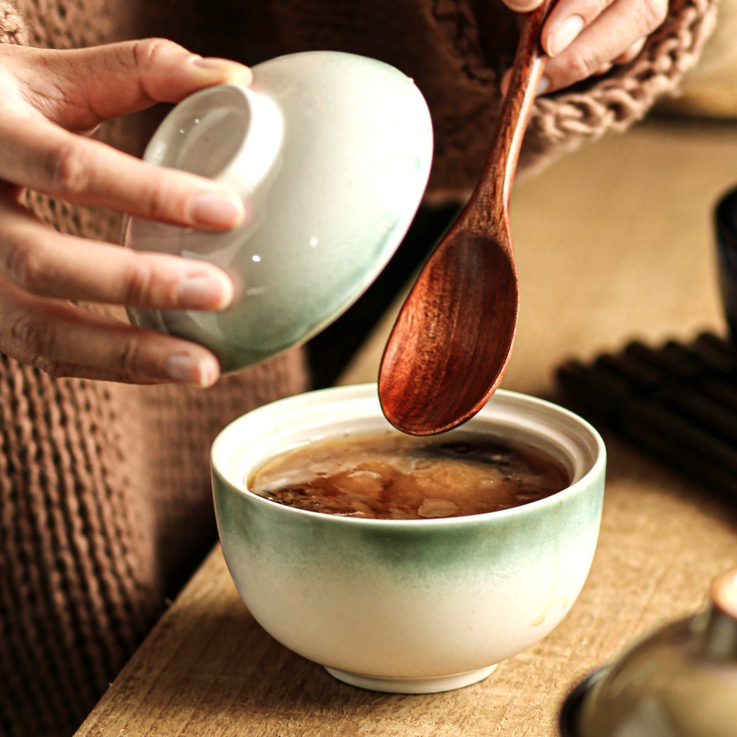 Stewing Pot For Water Bath Cooking Household Ceramic Dessert Bowl With Lid
