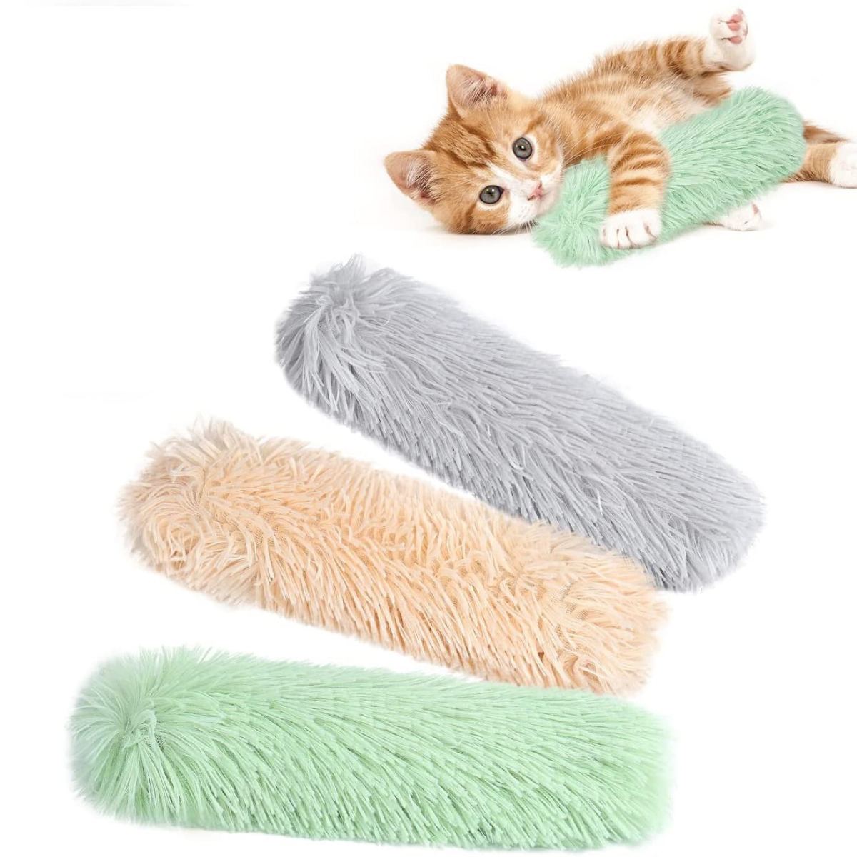 New Self-Warming Stress-Relieving Plush Cat With Catnip Sleep Pillow And Interactive Pet Toy