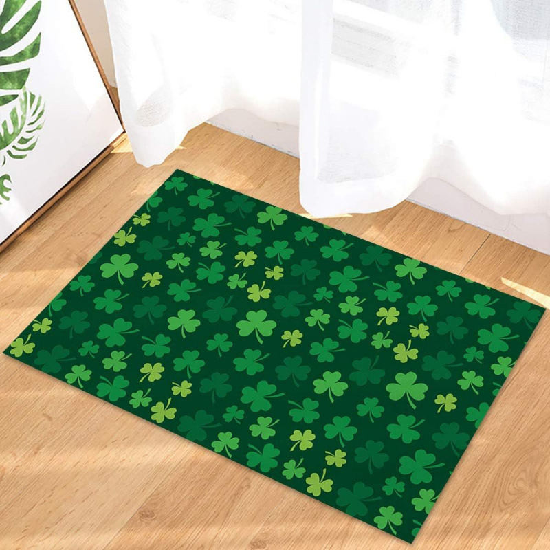 St Patrick's Day Door Entrance Decoration Non-slip Easy-care Foot Mat