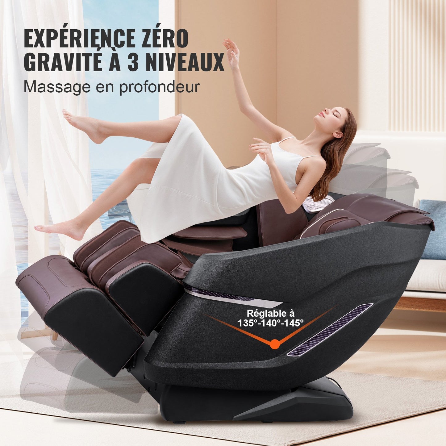 Massage Chair With Flexible SL-Track, Full Body Zero Gravity Recliner, 10-18 Auto Modes, 3D Shiatsu, Heating, Bluetooth Speaker, Airbag, Foot Roller, And Touch Screen
