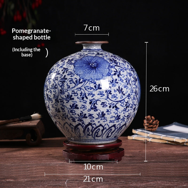 Blue-and-white Porcelain Vase Home Living Room Decoration