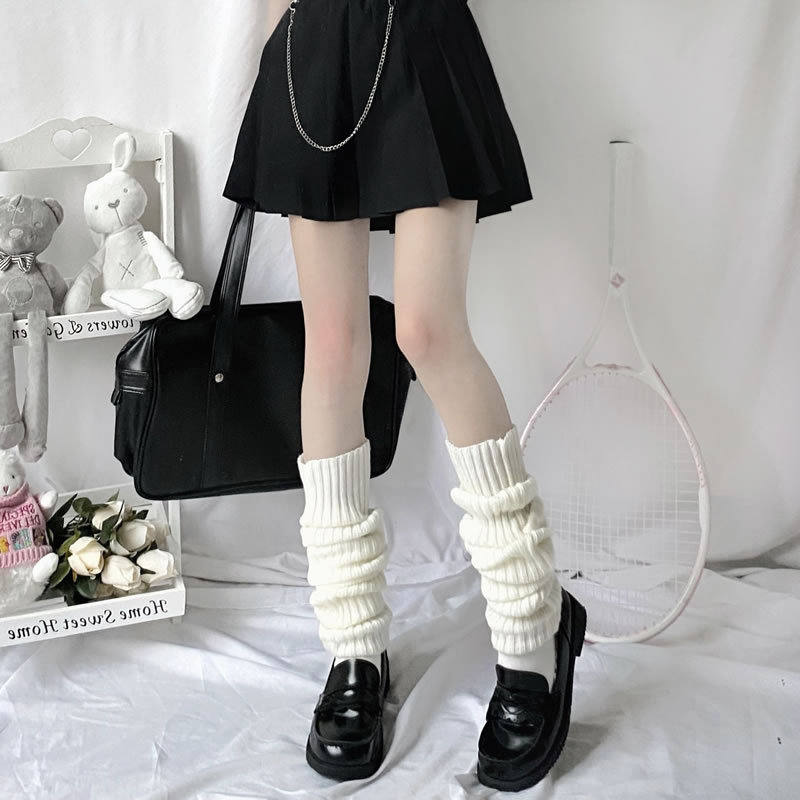 Yoga Socks Factory Direct Sales Fluorescent Bright Color Wool Leg Warmers Knitted Booties Pile Style Foot Sock Foot Warmer