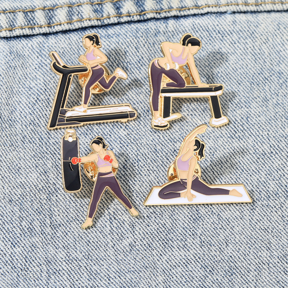 Fitness Alloy Brooch Running Backpack Small Gift