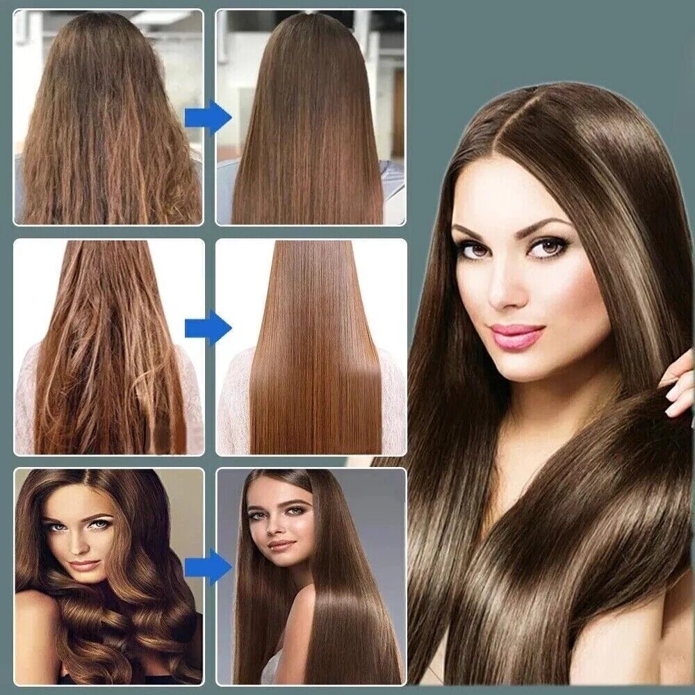 2in1 Negative-ion Hair Straightener Brush Curling Salon Styling Comb Ceramic New