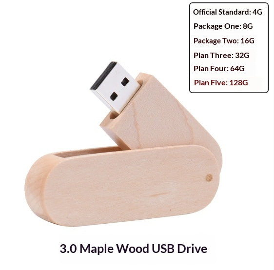 Wooden Box Computer USB Drive Commemorative Gift
