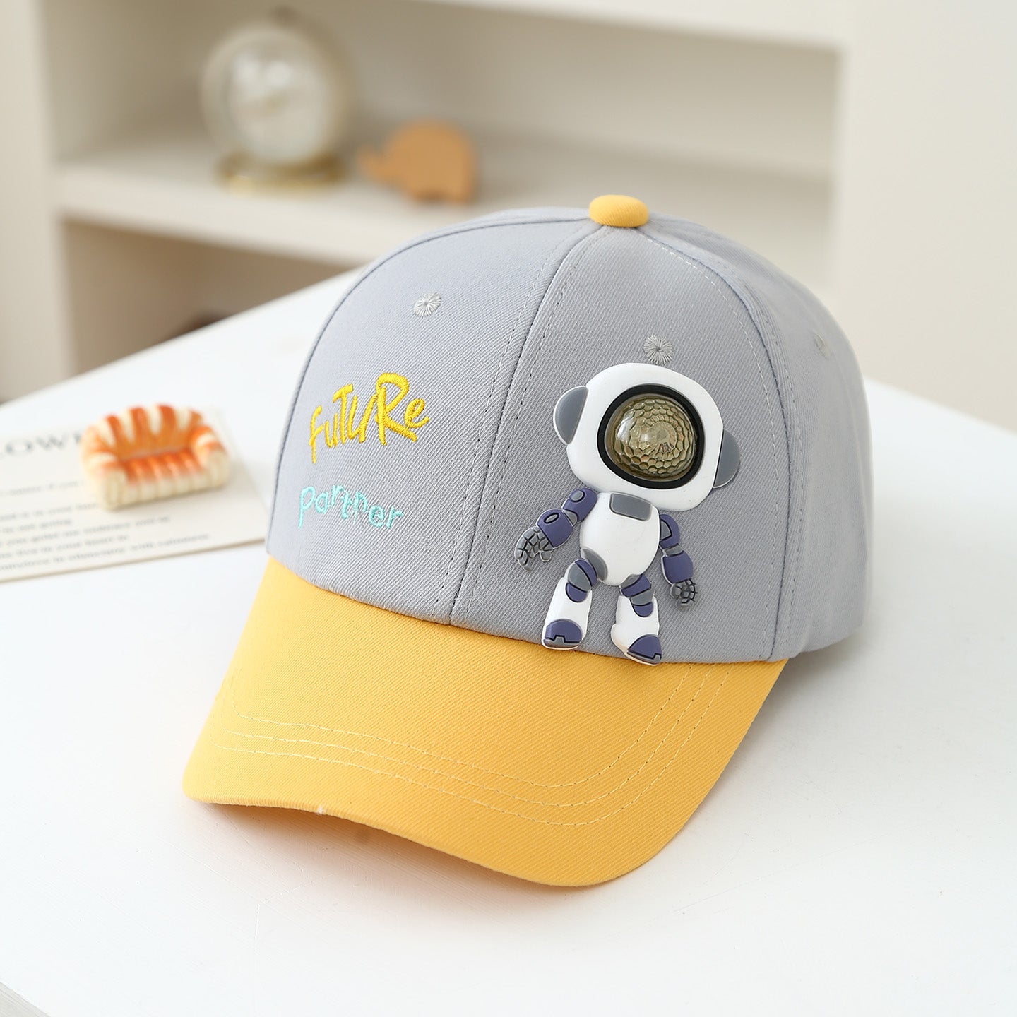 Summer Cute Cartoon Space Robot Baby Children's Hat For Outdoor Sun Protection And Daily Sunblock Baseball Cap