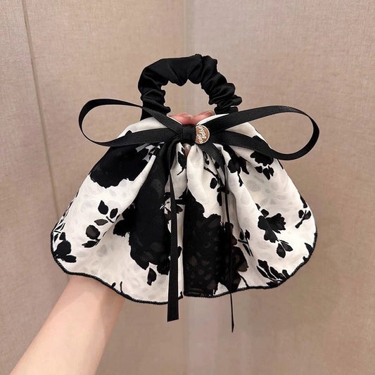 Ink butterfly hair circle-white-fabric-1 piece