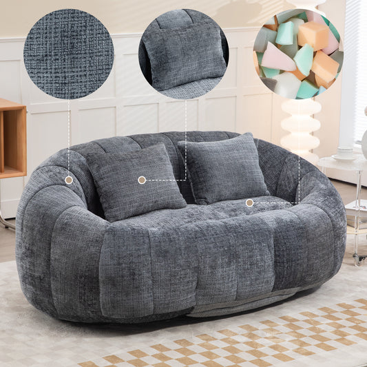Bean Bag Sofa Lazy Sofa Durable Comfort Lounger High Back Bean Bag Chair Couch For Adults And Kids, Indoor & Outdoor, Accent Floor Soft Lounge Chair  Gray Chenille