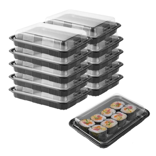 Packing Box Buffet Trays With Lids 10-Pack, Large Rectangle Sandwich Platter Trays, Reusable & Sturdy Catering Trays For Freshness, Ideal For Party Food, Events & Home Use