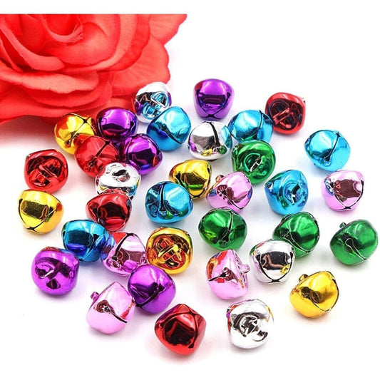 150 Small Bells For Crafts, Christmas Bells, Jingle Bells, Small Metal Bells With Red Beaded String For Christmas Tree Ornaments, Gift Packaging, And Pet Decorations—Colorful, 10 Mm