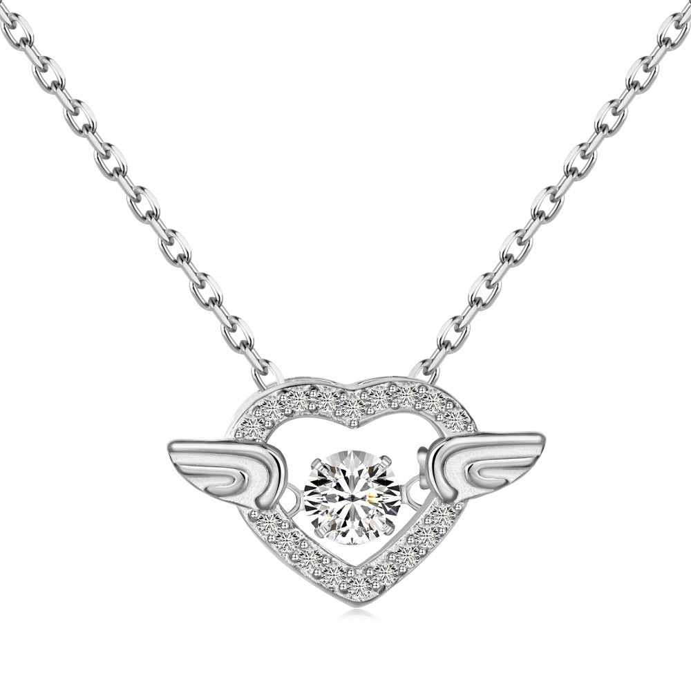 Japanese And Korean Light Luxury Smart Heart-shaped Wings Shape Clavicle Chain