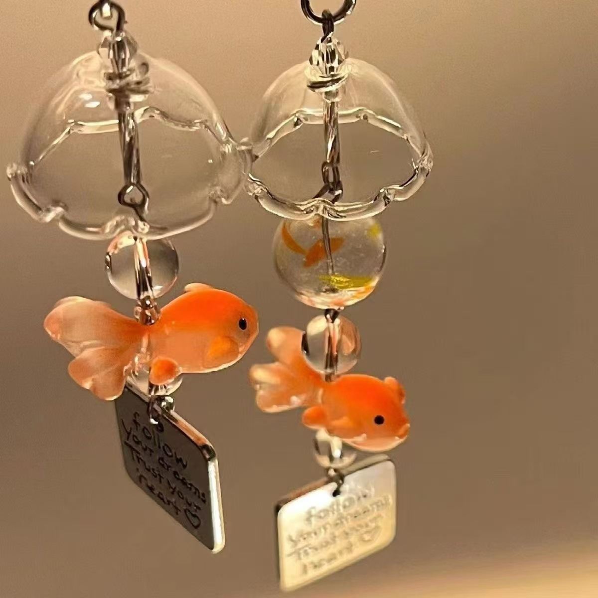 Goldfish Dream Handmade Beaded Pendant Small Fish Wind Chimes Mobile Phone Charm