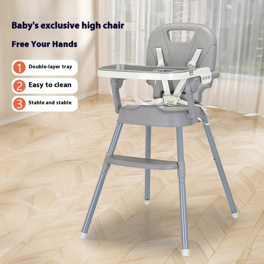 Children's Dining Chair Adjustable Folding Double Plate Feeding Chair Baby Dining Chair Baby's Chair