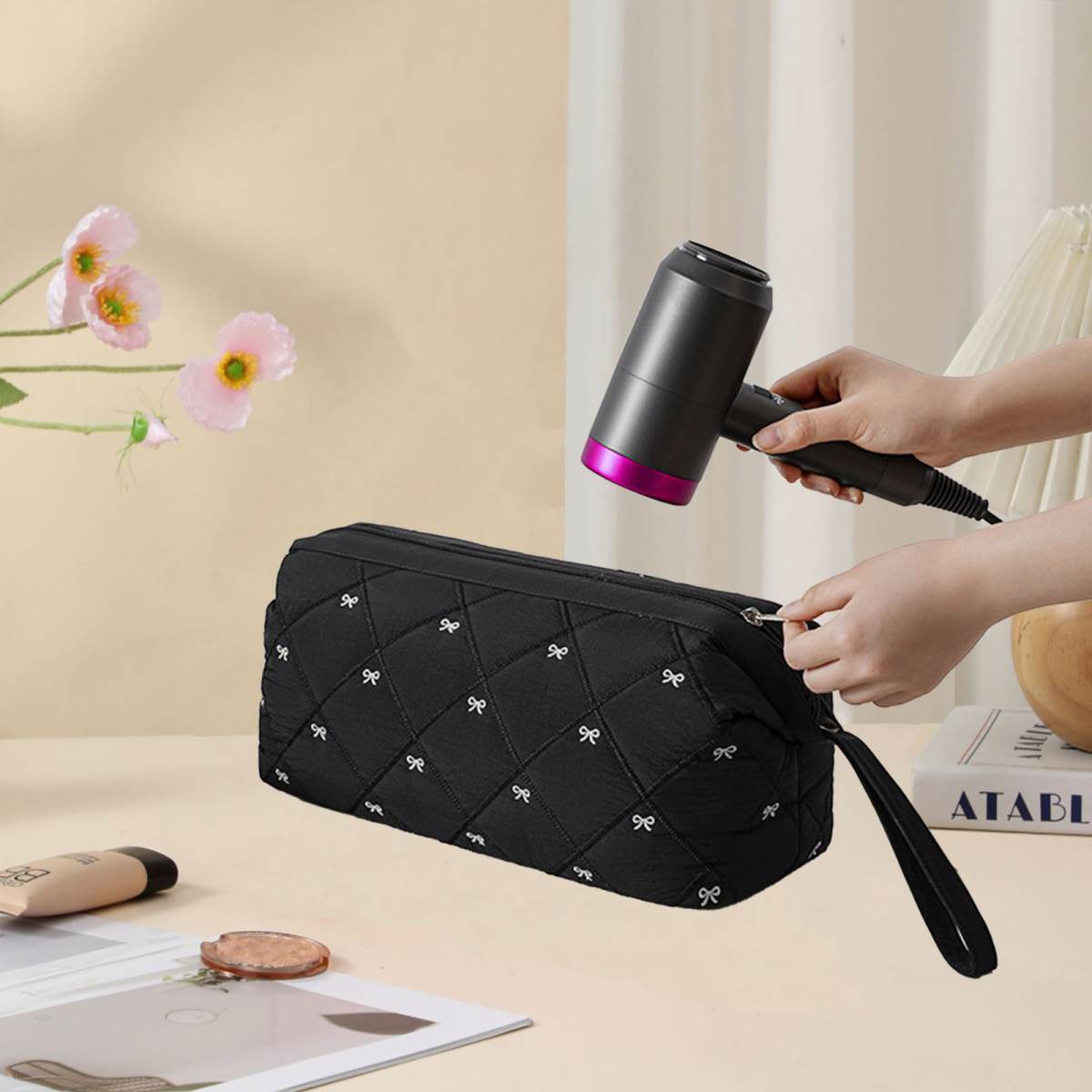 Multi-Function Storage Bag For Curling Irons And Hair Dryers
