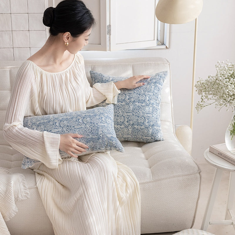 Home Textile Embroidered Cotton-Linen Throw Pillow Cushion