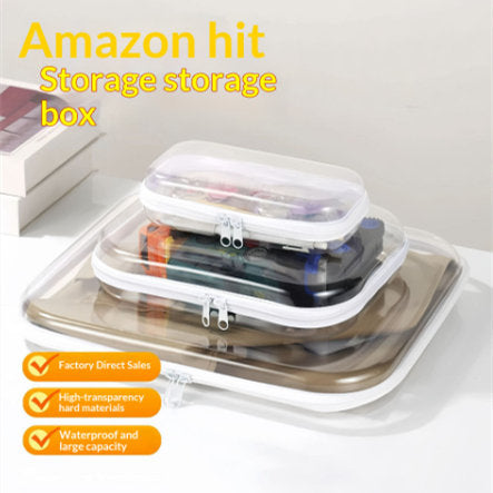 Multi-purpose Cosmetic And Home Foldable PET Zipper Storage Box