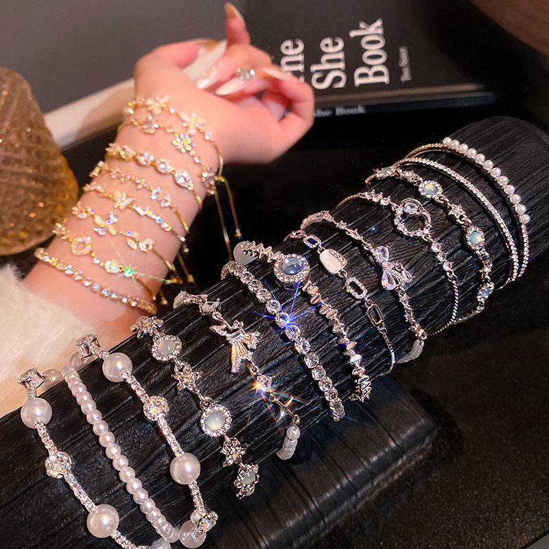 Micro-Inlaid Zircon Super Shiny Bracelet For Women, Light Luxury High-End Crystal Bracelet, 2026 New Hot-Selling Jewelry Wholesale