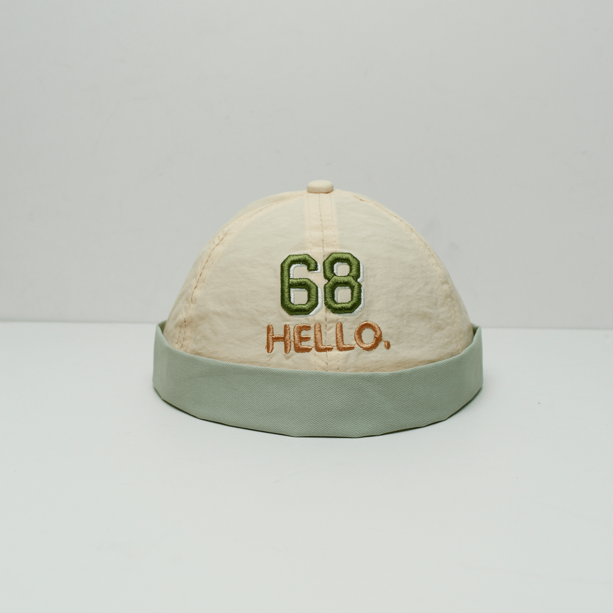 Summer Baby-style Multi-color 68 Embroidery HELLO Word Mother Skin-toned Energetic Headgear For Outdoor Outings